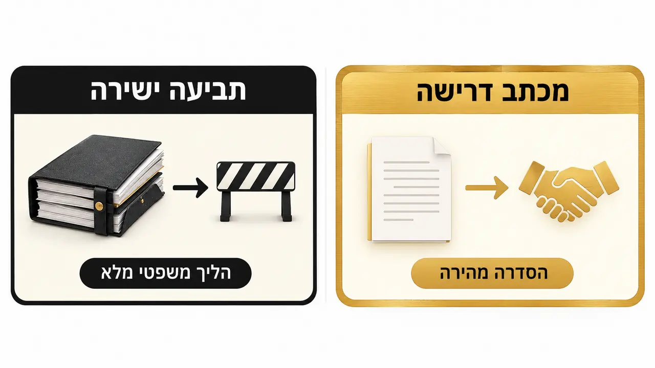 מכתב דרישה וניסיון הסדרה לפני תביעה