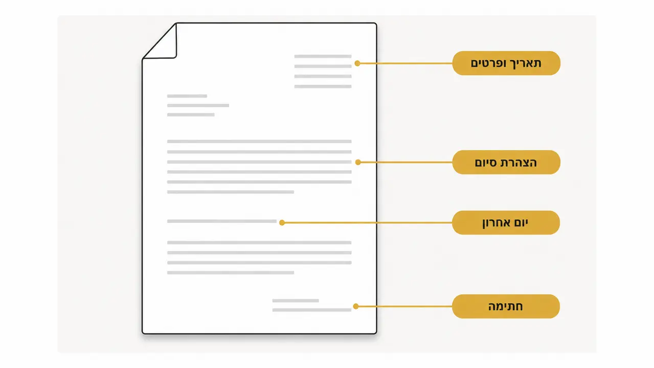 מה חייב לכלול מכתב התפטרות כדי להיות תקף ותקין?