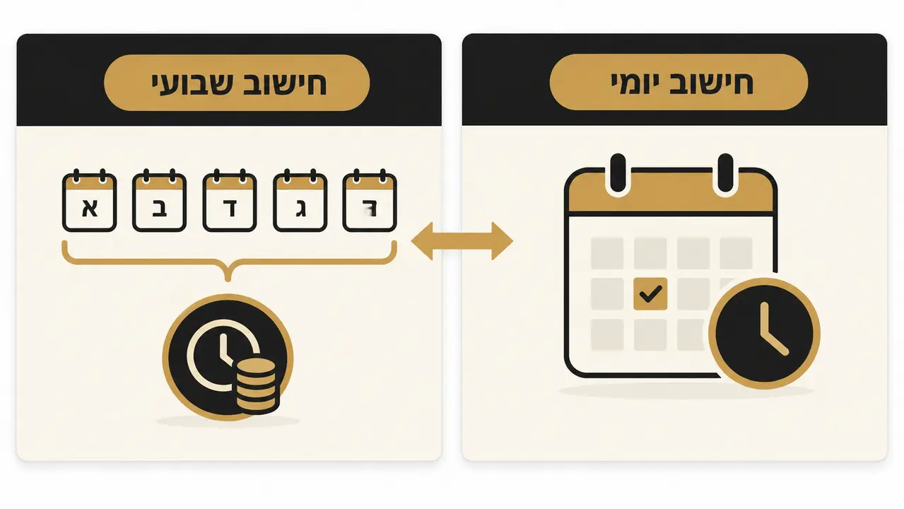 חישוב יומי מול חישוב שבועי במניין השעות